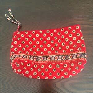 Vera Bradley Red and Cream Patterned Cosmetic Case